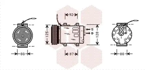 компресор за климатик VAN WEZEL 4300K067