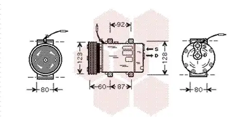 компресор за климатик VAN WEZEL 4300K075