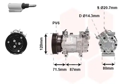 компресор за климатик VAN WEZEL 4300K281