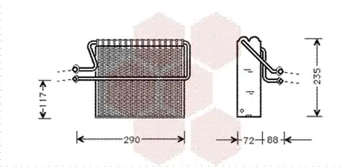 изпарител, климатична система VAN WEZEL 4300V004