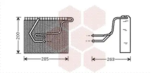 изпарител, климатична система VAN WEZEL 4300V100