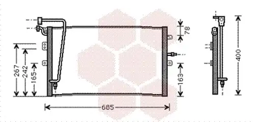 кондензатор, климатизация VAN WEZEL 47005039