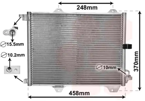 кондензатор, климатизация VAN WEZEL 52005088