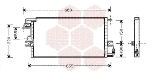 кондензатор, климатизация VAN WEZEL 53005197