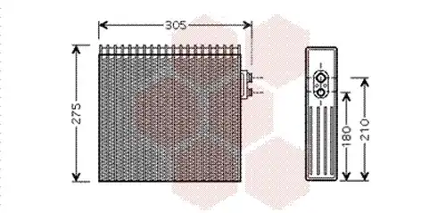 изпарител, климатична система VAN WEZEL 5300V421