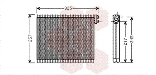 изпарител, климатична система VAN WEZEL 5300V484