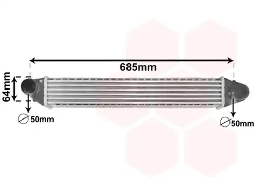 интеркулер (охладител за въздуха на турбината) VAN WEZEL 58004248