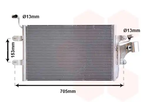 кондензатор, климатизация VAN WEZEL 58005181