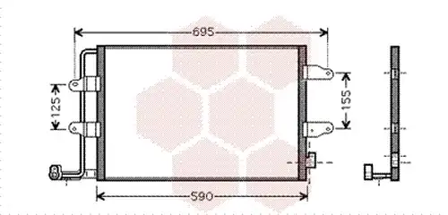 кондензатор, климатизация VAN WEZEL 58005252