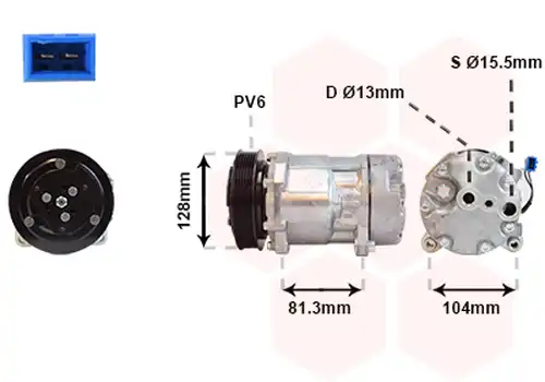 компресор за климатик VAN WEZEL 5800K164