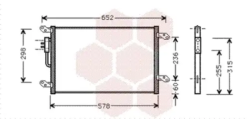 кондензатор, климатизация VAN WEZEL 73005080