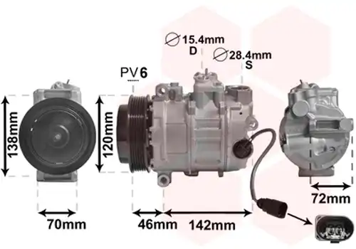 компресор за климатик VAN WEZEL 7400K074