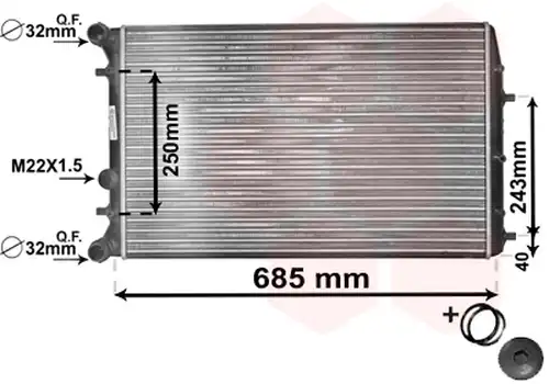 воден радиатор VAN WEZEL 76002006