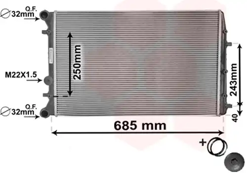 воден радиатор VAN WEZEL 76002008