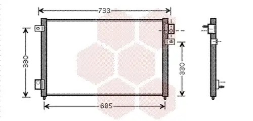 кондензатор, климатизация VAN WEZEL 77005036