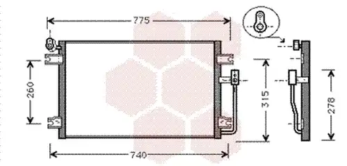 кондензатор, климатизация VAN WEZEL 81005030