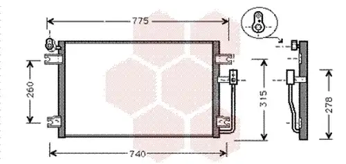 кондензатор, климатизация VAN WEZEL 81005031