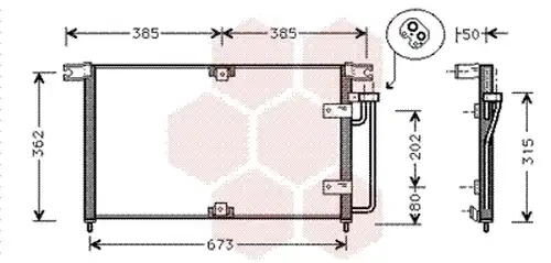 кондензатор, климатизация VAN WEZEL 81005032