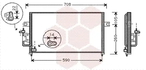 кондензатор, климатизация VAN WEZEL 82005057