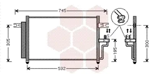 кондензатор, климатизация VAN WEZEL 82005082