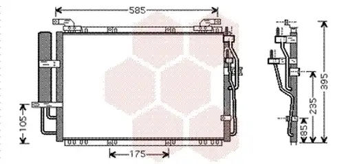 кондензатор, климатизация VAN WEZEL 82005091