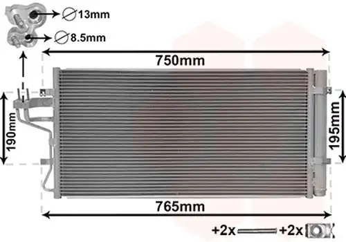 кондензатор, климатизация VAN WEZEL 82005431