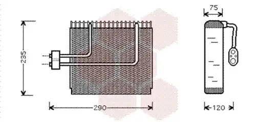 изпарител, климатична система VAN WEZEL 8200V002