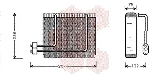 изпарител, климатична система VAN WEZEL 8200V014