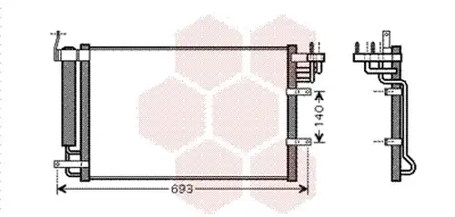 кондензатор, климатизация VAN WEZEL 83005093