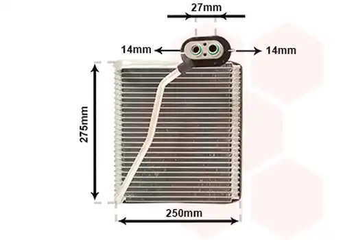 изпарител, климатична система VAN WEZEL 8301V700