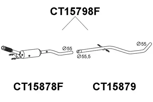 филтър за сажди/твърди частици, изпускателна система VENEPORTE CT15798F