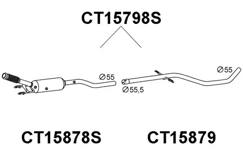 филтър за сажди/твърди частици, изпускателна система VENEPORTE CT15798S