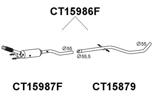 филтър за сажди/твърди частици, изпускателна система VENEPORTE CT15986F