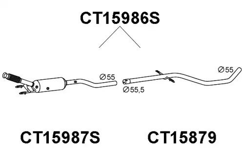 филтър за сажди/твърди частици, изпускателна система VENEPORTE CT15986S