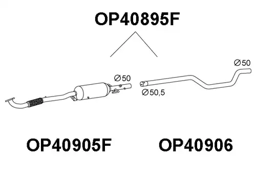 филтър за сажди/твърди частици, изпускателна система VENEPORTE OP40895F