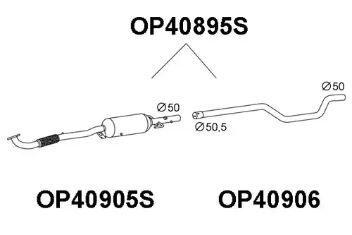 филтър за сажди/твърди частици, изпускателна система VENEPORTE OP40895S
