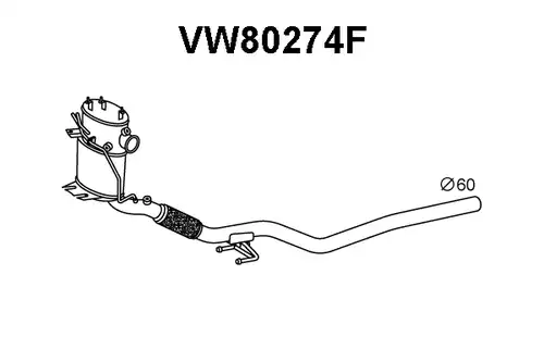 филтър за сажди/твърди частици, изпускателна система VENEPORTE VW80274F