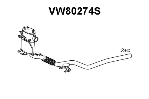 филтър за сажди/твърди частици, изпускателна система VENEPORTE VW80274S