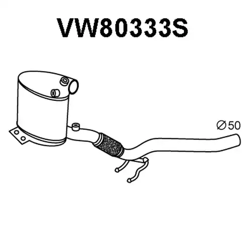 филтър за сажди/твърди частици, изпускателна система VENEPORTE VW80333S