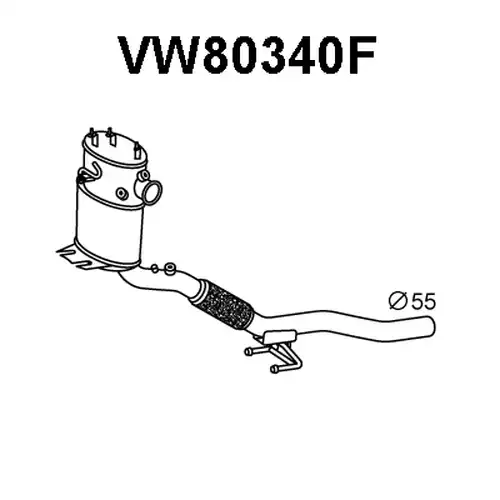 филтър за сажди/твърди частици, изпускателна система VENEPORTE VW80340F