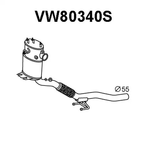 филтър за сажди/твърди частици, изпускателна система VENEPORTE VW80340S