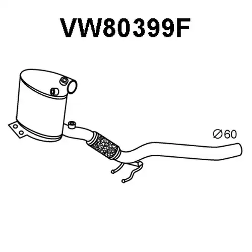 филтър за сажди/твърди частици, изпускателна система VENEPORTE VW80399F