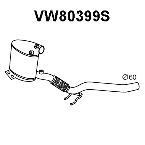 филтър за сажди/твърди частици, изпускателна система VENEPORTE VW80399S