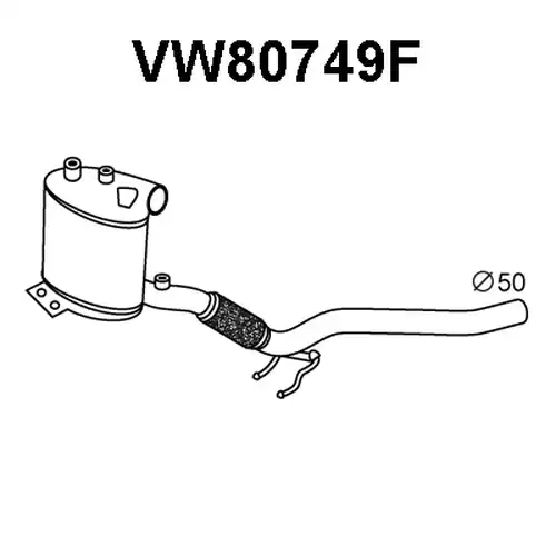 филтър за сажди/твърди частици, изпускателна система VENEPORTE VW80749F