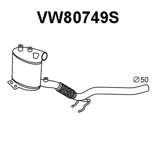 филтър за сажди/твърди частици, изпускателна система VENEPORTE VW80749S