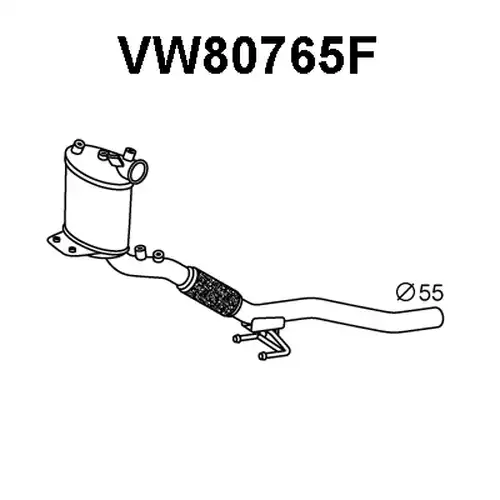 филтър за сажди/твърди частици, изпускателна система VENEPORTE VW80765F