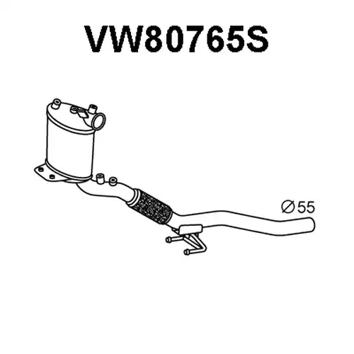 филтър за сажди/твърди частици, изпускателна система VENEPORTE VW80765S