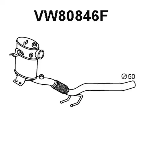 филтър за сажди/твърди частици, изпускателна система VENEPORTE VW80846F