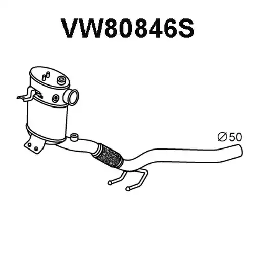 филтър за сажди/твърди частици, изпускателна система VENEPORTE VW80846S