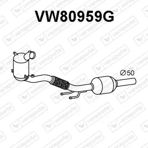 филтър за сажди/твърди частици, изпускателна система VENEPORTE VW80959G